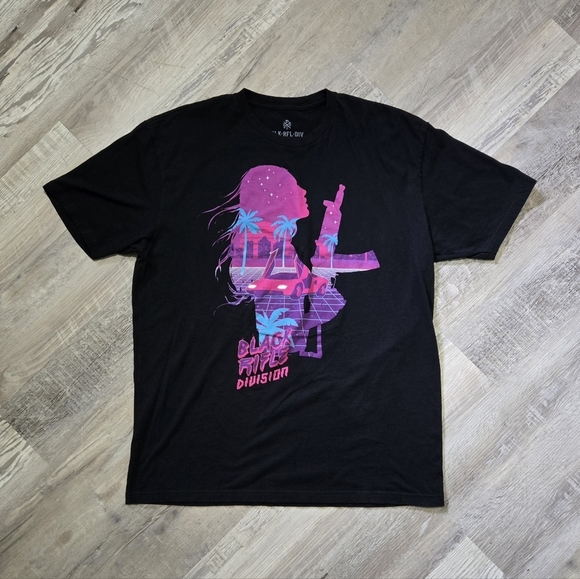 BLK-RFL-DIV T-Shirt Womens Size XL Black Pink Short Sleeve Cotton - Picture 7 of 9